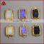 Fashion jewelry small rectangle druzy connector all color natural crystal drusy stone pendant