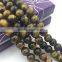 2.0mm Large Hole Hot Selling Round Yellow Tiger Eye Gemstone Loose Beads Approximate 15.5 Inch