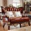 Luxury Classical French Italian European Antique Style Carved Rubber Solid Wood Frame Artistic Red Brown Leather Sofa Set                        
                                                Quality Choice