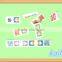 Cartoon theme colorful domino pack in tin box