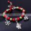 Wholesale fashion cute beaded Christmas charm bracelet/