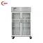 QIAOYI C Small Double Door Glass Door Refrigerator