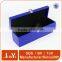 high end blue pu wine gift papckaging box with metal lock and handle
