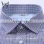 latest fashion design short sleeve check dress shirt for man