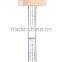 crystal chandelier floor lamp with six drops of crystals and square TC fabric lampshade