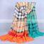 Geometric Plaid Viscose Scarf women new fashion shawl Voile Scarves 180*95