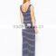 Fashion maternity long skirt dress in stripe