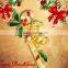 Gold Plated X'mas Little Boy Hugging Candy Cane Brooch