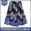 2016 new arrival royal blue fabric tulle wholesale 5 yards in stock multi color embroidery french lace with heavy stone