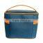 Fashion Blue Embossed Pvc Beauty Case With Top Handle.