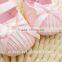 pink girls bow thin sole canvas ballet shoe with bow