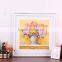 Beautiful flower still life oil painting with Champagne PS frame