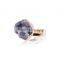 Hot sale natural gemstone agate druzy stone gold ring