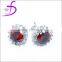 Garnet stone earring in 925 sterling silver round earring