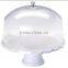 Acrylic Cake Dome, Plastic Tray, and Pedestal, 15" Diameter - White(CT-B-165)