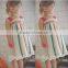2015 New Arrival Occident Fashion Colorful Stripe Girls Dress Cotton Princess Dress