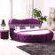 Manufacturer Romantic style queen size bed designs leather/fabric bed