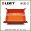 pu leahter tray with snap fastener closure