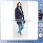 Wholesale Latest Design Ladies Trumpet Sleeves and Double Breasted Notched Wool Blends With Sash Fashion Winter Coat