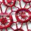 Hot red cotton embroidered fabric, circle design chemical fabric for garment & dress