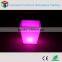Manufacturer PE LED square flower pot/PE led bucket with remote control 16 mix changeable colors Up39*Dn26*H40CM