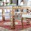 Stainless steel frame adjustable event glass dining table