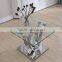 Dining room set console table with glass top