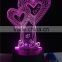 3D illusion light decoration heart shape color changing 3D LED night light