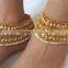 Designer PEARL polki payal ANKLETS pair feet bracelet Gold plated