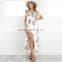 Maxnegio off shoulder backless bohemian girls smoking high slit dress