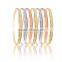 Three Tone Plated Circle Diamond Dull 5 MM Saminario Bangles