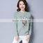 2017 New design sweater spring fashion women sweater with sequin deer pattern and pearl
