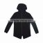 Mens Slim Fitted Long Hooded Cool Black Outerwear Jackets