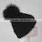 Myfur Stylish Pom Pom Winter Knit Hats Natural Real Raccoon Fur Balls Wholesale Custom Beanie Hat
