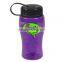 USA Made 18 oz Transparent Sports Bottle With Tethered Lid - BPA/BPS-free, FDA compliant and comes with your logo