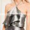 Guangzhou Supplier Fashion silver double layer halter romper women summer sexy playsuit for wholesale