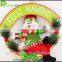 Wholesale christmas wreath decorations Santa And Snowman Fabric Christmas Wreath Christmas tree decoration
