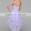 New design high quality crystal beaded tull Neck hanging Medium short Strapless sexy prom gown party dress