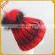 Attractive Design Winter Handmade Gradient color Hats Pompom Beanie Hat Knitted