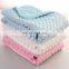 Cheap Blue Color Boy Minky Dot Fabric Baby Blanket