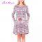 Private Label Christmas mix colour printed 2017 fashion women dress dropshipping