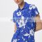 OEM women floral sublimation printing polo shirts /golf shirts formal pattern design
