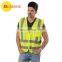 Adult reflex safety working yellow vest with pockets