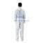 Hospital Disposable Isolation Non Woven Coverall Safety Clothing White Coverall Suits