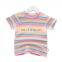 Colorful Rainbow stripe pattern Baby girls Short Sleeve Top For Sale Boutique Shirt