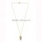 Female elegant simple gold layered chain shell charm necklace designs