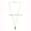 Female elegant simple gold layered chain shell charm necklace designs