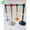 Golden stanchion and rope velvet rope and stand rope barrier