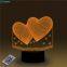 Love Heart Shape 3D Desk Lamp Best Promotional Gifts Half Price on Sale