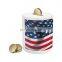 custom logo print round cylinder white sublimation ceramic money box coin saving piggy bank